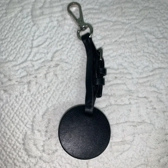 Michael Kors Silver And Black Leather Bag Charm, Preowned Clip - Picture 5 of 5